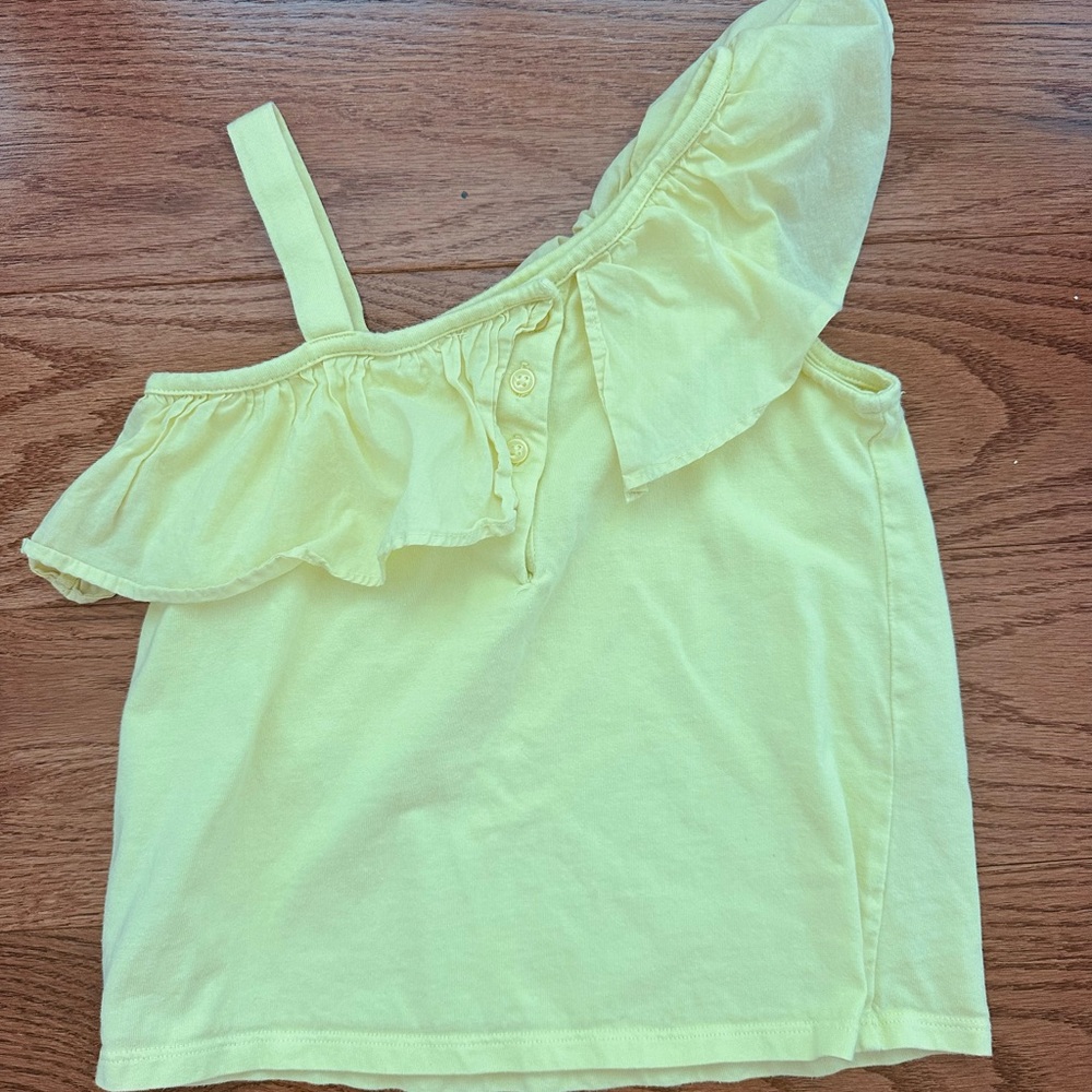 Janie and Jack Yellow One-Shoulder Ruffle Camisole 7